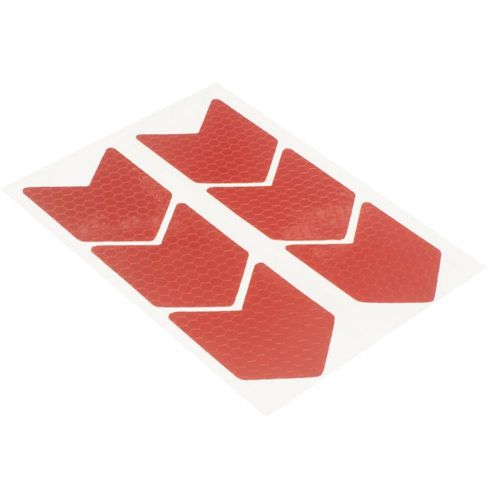 Banda Stickers Adhesivo Reflejante Flecha Bici Moto Rojo