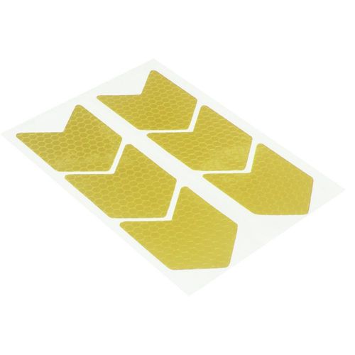 Banda Stickers Adhesivo Reflejante Flecha Bici Moto Amarillo