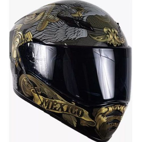 Casco Moto Abatible Kov Estelar Mexa Dorado Con Luz Stop Dot M