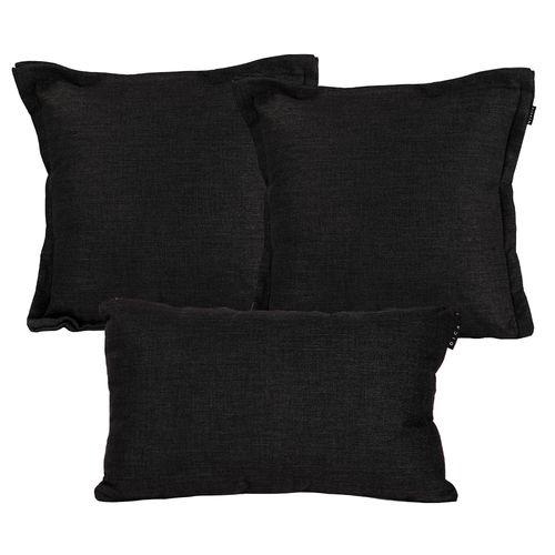 Set de 3 Cojines Deocorativos Dicasa Belu KappaOne +DeltaOne Negro CZD