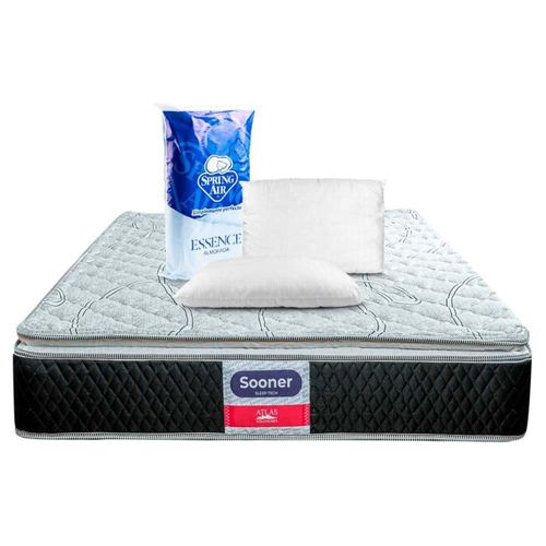 Colchón Queen Size  Sooner + Almohadas Spring Air