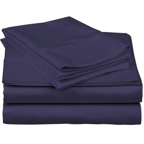 Juego de Sabanas Tacto Algodón Suaves y Duraderas King Size Azul Navy Kyuden Home