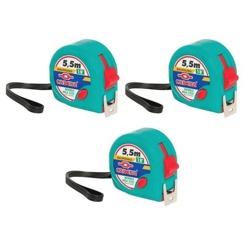 Flexometro Cadena 5.5 Metros Mga-5525 3 PIEZAS