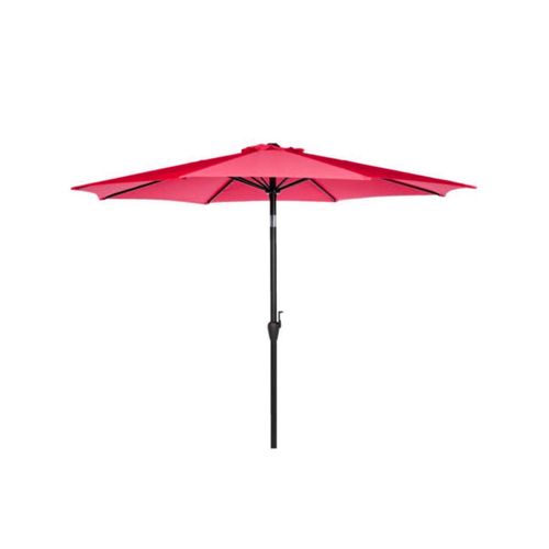 Sombrilla de jardin portátil con inclinación ajustable rojo