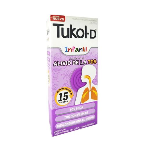 TUKOL-D INFANTIL DEXTROMETORFANO - GUAIFENESINA 0.1/1 g Jarabe