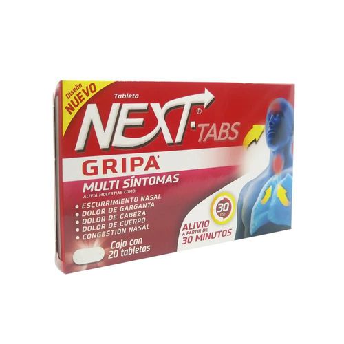 NEXT-TABS PARACETAMOL-CAFEINA-FENILEFRINA-CLORFENAMINA 500/25/5/4 mg T