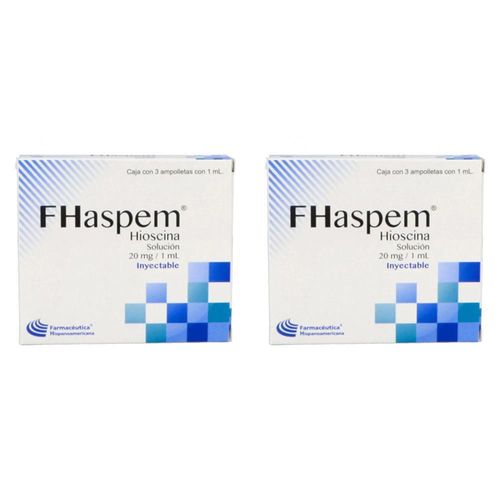 FHASPEM 20 MG DOS CAJAS CON TRES AMP C/U BUTILHIOSCINA 20 mg /ml Soluc