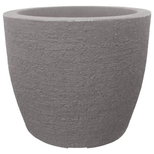 Maceta moderna para exteriores compacta de 20 cm de alto POLVO color Gris stone de Polietileno ultra ligera Artego Japi Hecho en Brasil