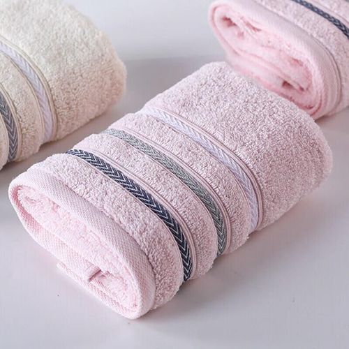 Toalla facial de algodón 70x33cm rosa