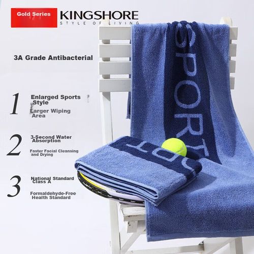 Toalla deportiva de algodón 100x34cm azul