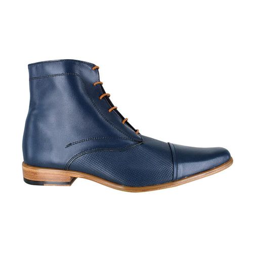 Zapato Casual Hombre Vogatti 1528-1 Ternera Azul Marino Cuero Canto Natural