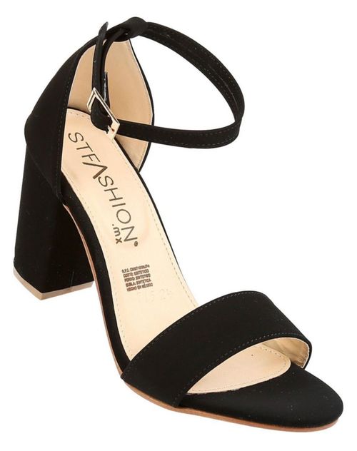 Sandalia Mujer Formal Tacón Negro Stfashion 24103803