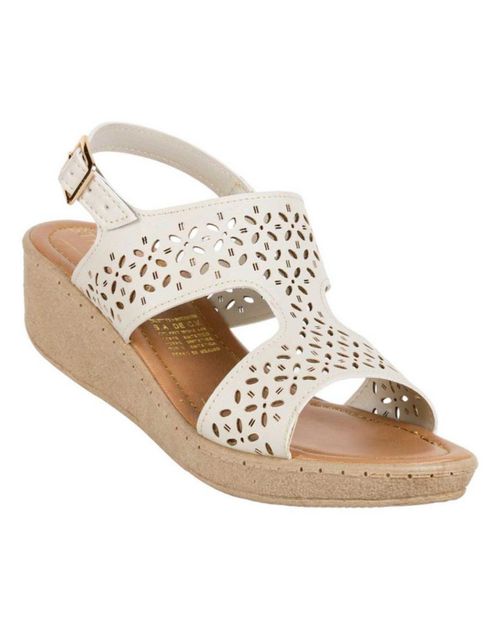 Sandalia Mujer Casual Cuña Crema Stfashion 04804001 Beige