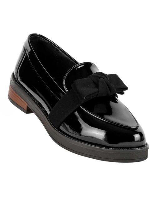 Zapato Mujer Mocasín Vestir Tacón Negro Lady One 08604004