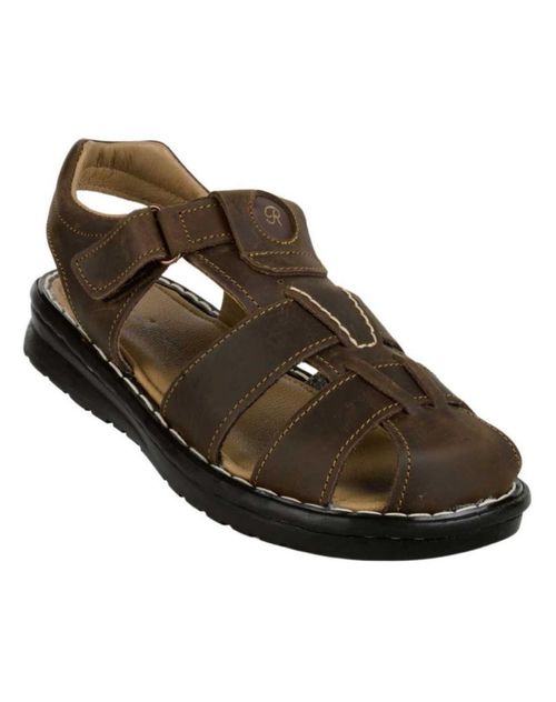 Sandalia Hombre Casual Café Piel Stfashion 13404000