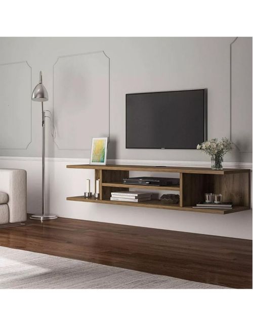 Repisa Flotante O Mesa Tv Moderna Color tipo Madera 120cm Moderno