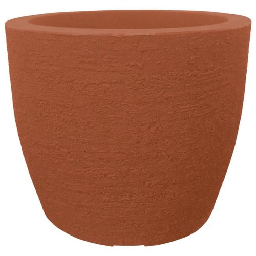 Maceta moderna para exteriores compacta de 20 cm de alto COTA color Terracota de Polietileno ultra ligera Artego Japi Hecho en Brasil
