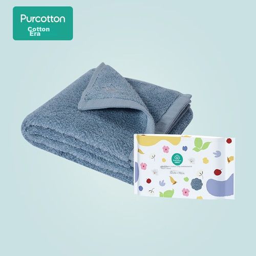 Toalla de baño de algodón 32x70cm azul