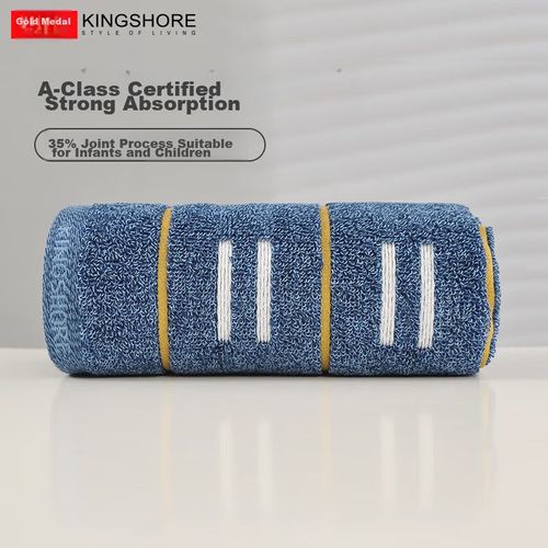 Toalla de baño de algodón 72x34.5cm azul