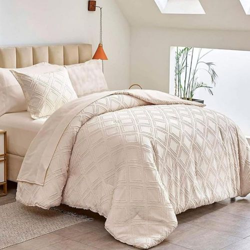 Bluelander Funda Duvet Individual 173x228 cm, Microfibra, Beige Rombos