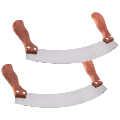 Cortador Curvo MXTWC-002 2 Pzas, 24cm, Acero Inoxidable, Cortador, Rebanador para Masa, Rebanador con Dos Mangos.