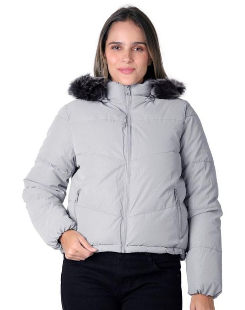 Chamarra Mujer Con Capucha Gris Roosevelt 50105230