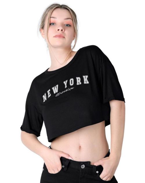 Playera Mujer Moda Camiseta Negro Stfashion 50004885