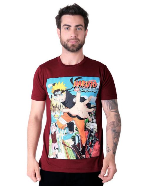 Playera Hombre Moda Camiseta Vino Anime 58204837 Rojo