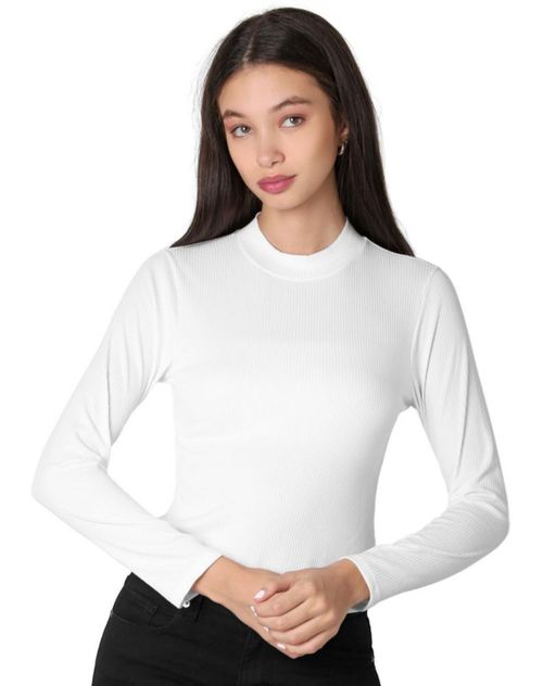 Playera Mujer Básico Camiseta Blanco Stfashion 50004821