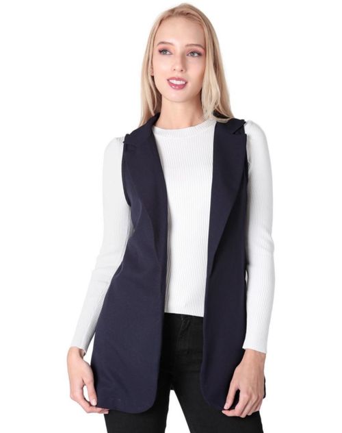 Chaleco Mujer Casual Azul Stfashion 79304637