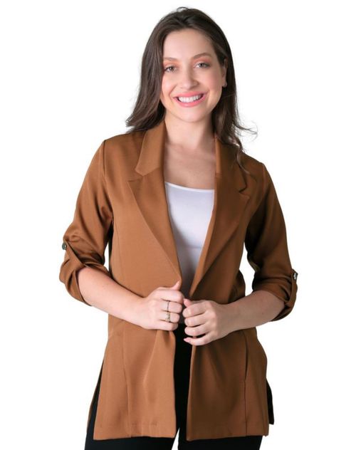 Saco Mujer Formal Blazer Café Stfashion 79304625