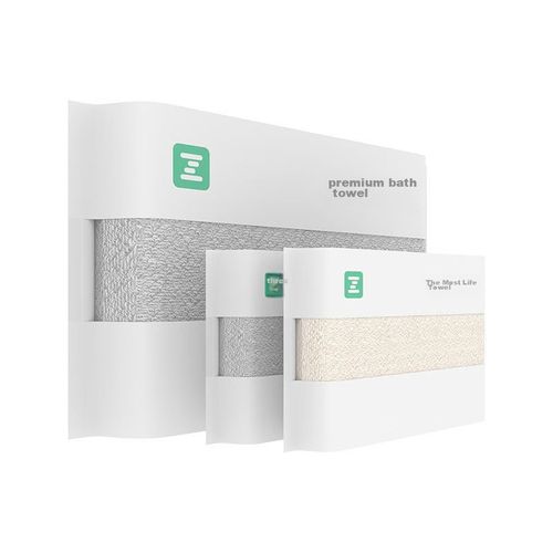 Juego de toallas de baño secado rápido 3pzas gris y beige