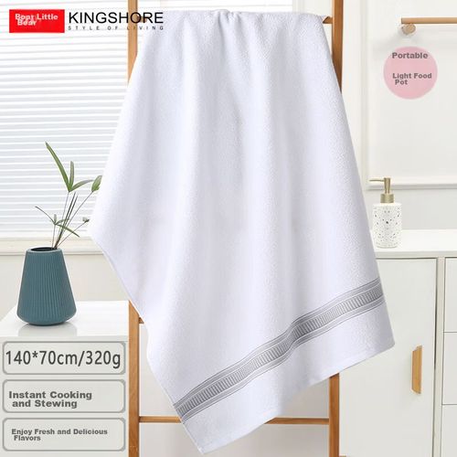 Toalla de baño de algodón puro 140x72cm Blanco KINGSHORE