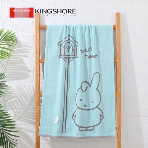 Toalla de baño dinujo conejo Miffy 140x75cm Azul