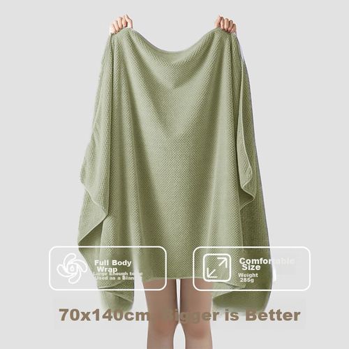 Toalla de baño absorbente 70x140cm Verde