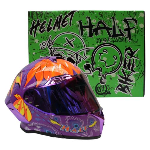 Casco Para Moto Certificado Abatible Alebrije Doble Visor