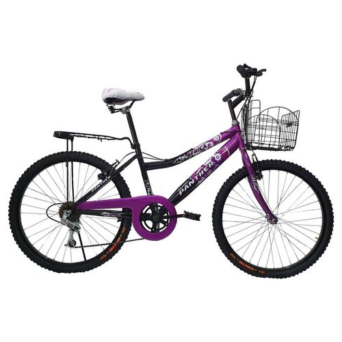 Bicicleta Black Panther Lady Africa Rodada 24 Morado