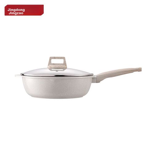 Sartén de piedra de trigo con tapa 28cm Blanco JDJZ