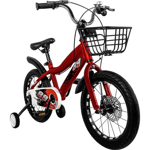 Bicicleta Infantil Roja Niños Rodada 16 Con Canasta Racing Little Monkey