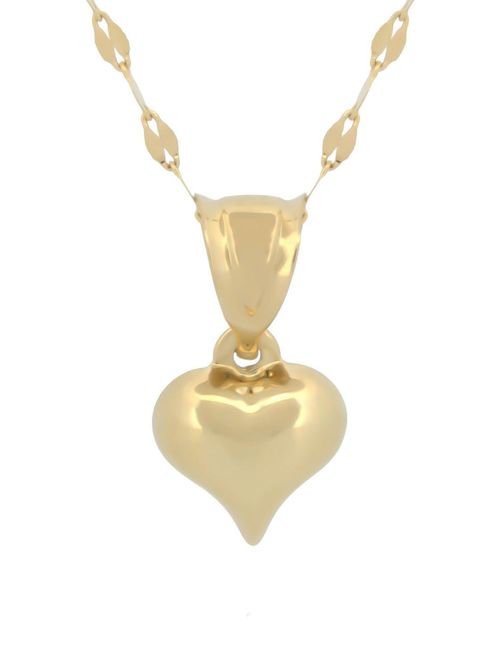Cadena Gargantilla Dama Corazón 8 mm Oro 14k Sólido