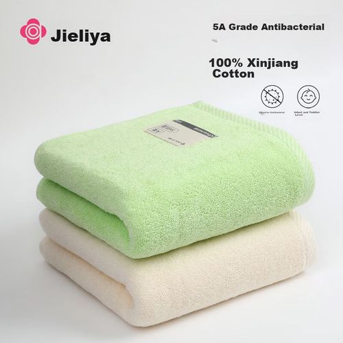 Toalla facial absorbente 72x34cm 2pzas verde y beige