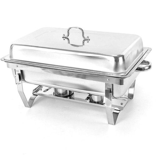Bufetera de acero inoxidable de doble cuadrícula, capacidad de 11 litros