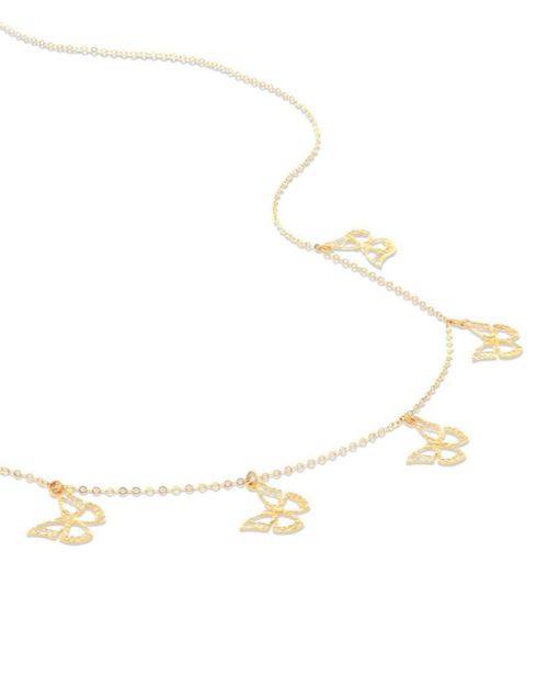 GARGANTILLA CON MARIPOSAS DE ORO AMARILLO 14K 45CM