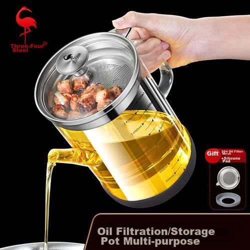 Contenedor con filtro de aceite de vidrio 1.2L