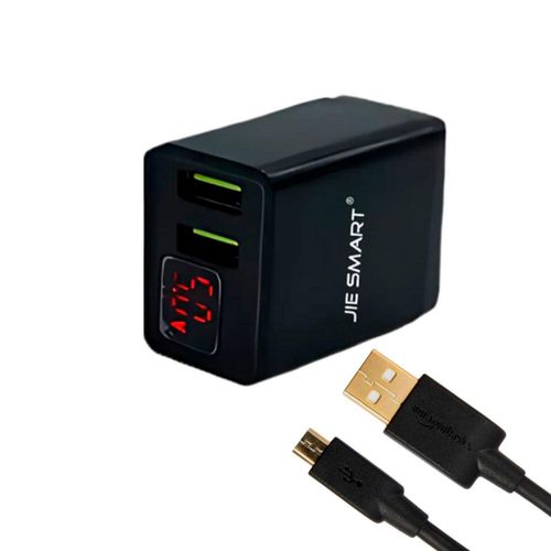 Cargador JIE SMART Tipo C Doble Entrada Carga Rápida 45W
