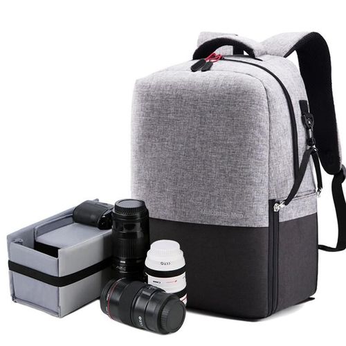 Mochila MatchstickMen para Cámara y Laptop Negra y Gris