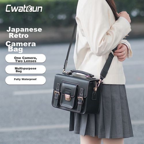 Bolso de cámara CWATCUN Retro Japonés Negro