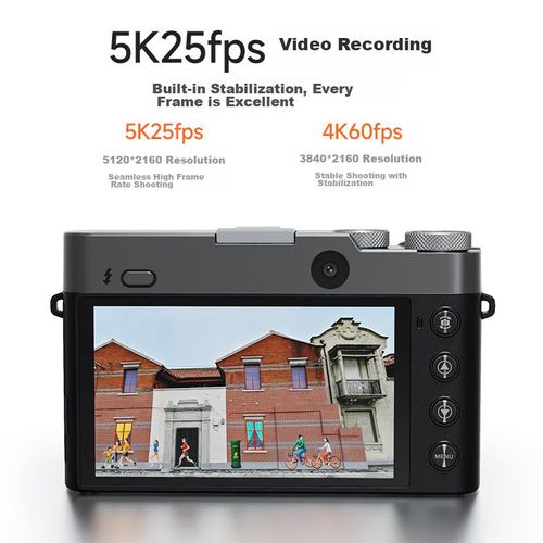 Cámara Mirrorless CAIZU C9 5K Doble Lente Gris