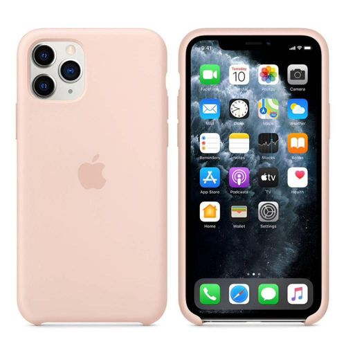 Funda para celular iPhone 11 Pro Apple de silicón color rosa