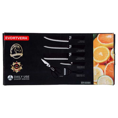 Set de Cuchillos Acero Inoxidable 6Pz Evdrtverh